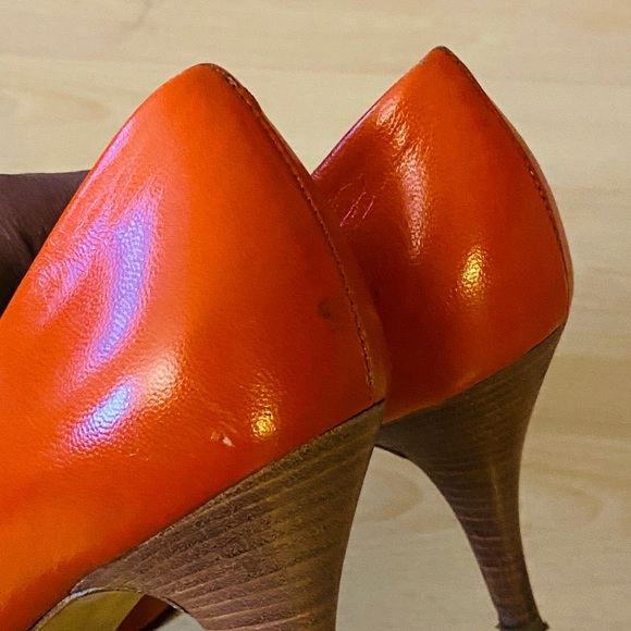 Giuseppe Zanotti Orange- Peep Toe Heels- Sz 35 - Picture 6 of 7
